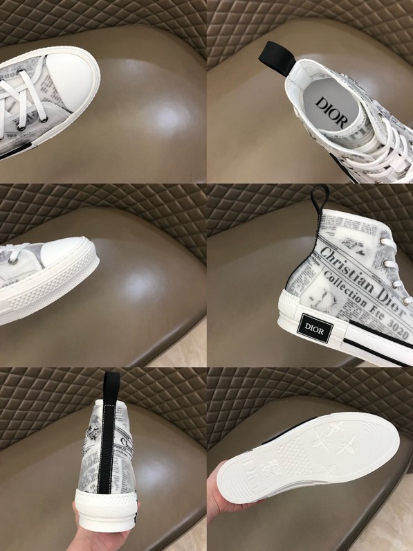 Dior B23 Black/White Oblique High-Top Sneakers