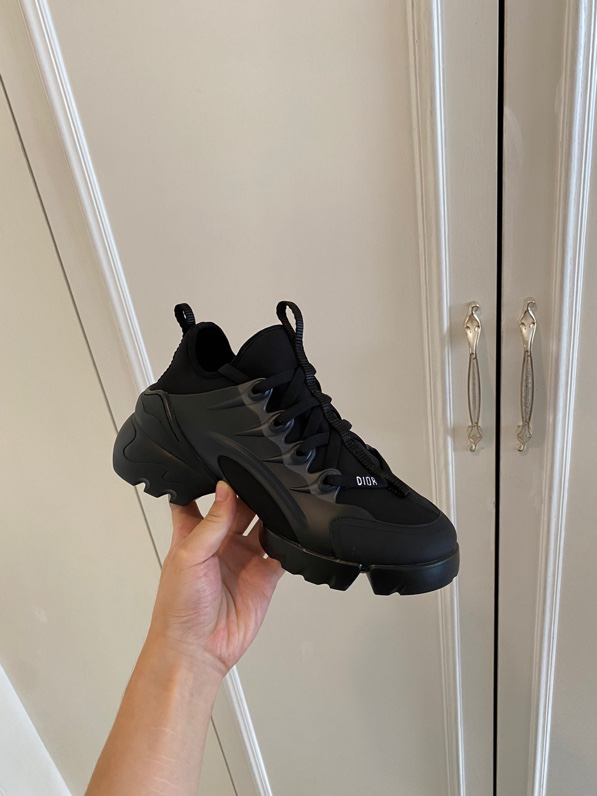 Dior Black Leather, Neoprene and Rubber D-connect Low-Top Sneakers