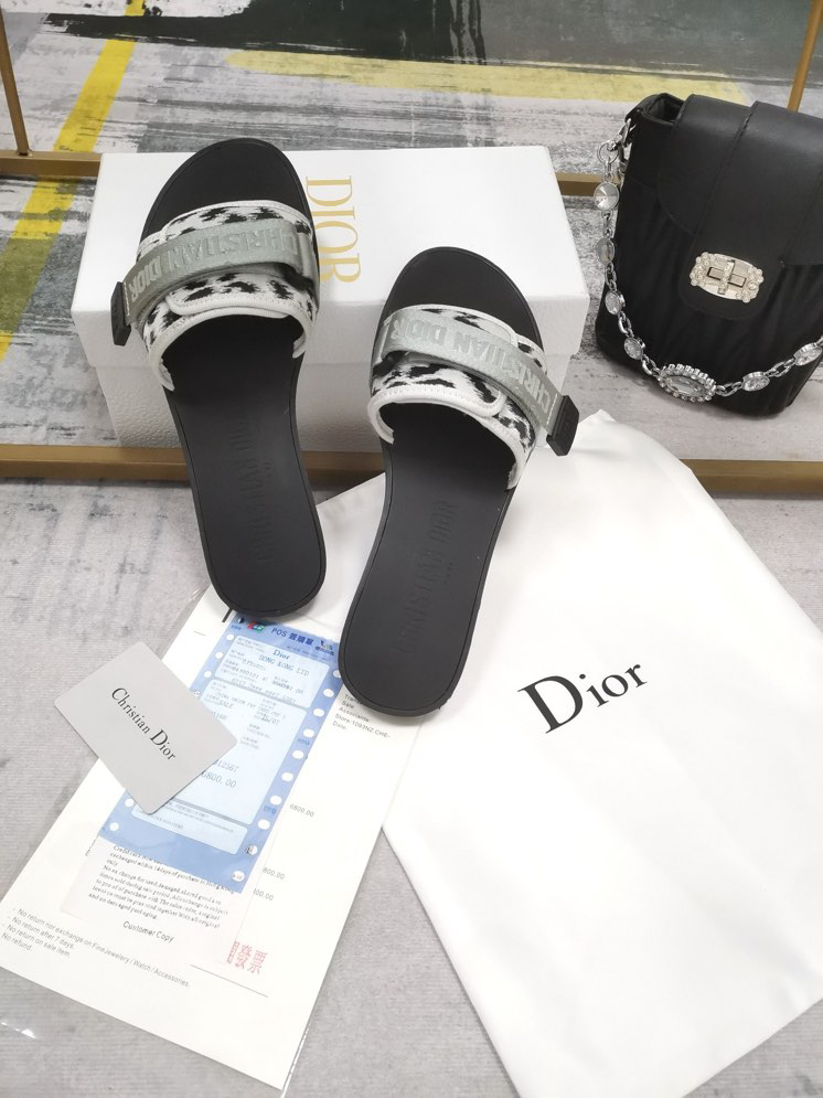 (Women) Dior Dway Slide 'Black Grey' KCQ209LLE_S75K - KCQ209LLE_S75K