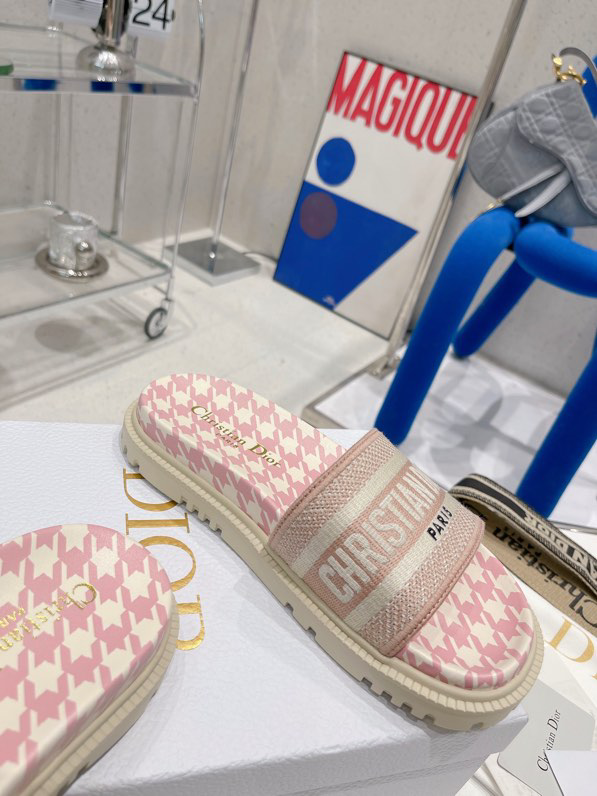 (Women) Dior Dway Canvas Slide 'Deep Nude' KCQ209IKE_S34U - KCQ209IKE_S34U