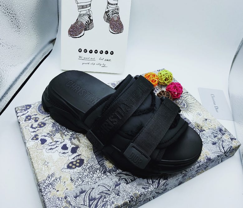 Dior Black Nylon D Wander Sandals