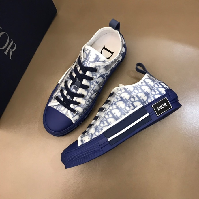 DIOR B23 LOW-TOP SNEAKER IN BLUE DIOR OBLIQUE