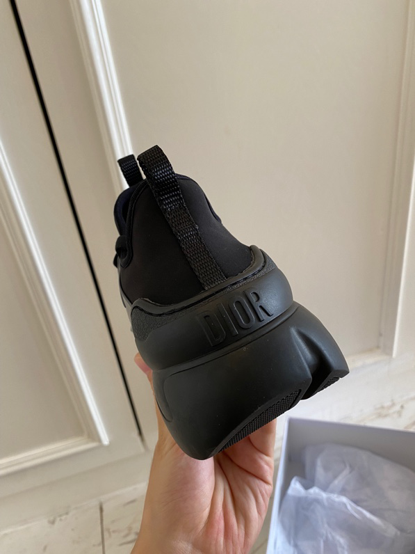 Dior Black Leather, Neoprene and Rubber D-connect Low-Top Sneakers
