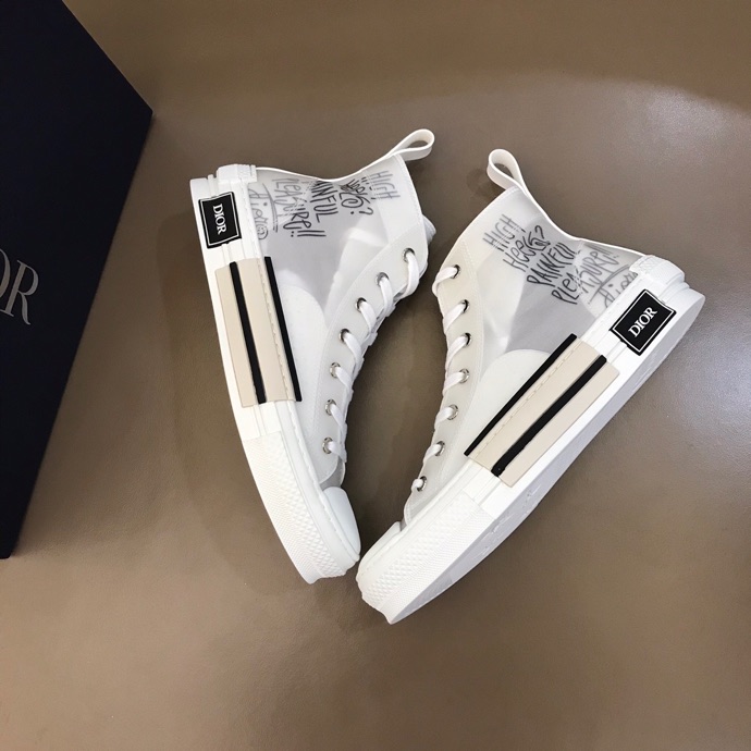 DIOR Canvas Mens B23 High Top Sneakers
