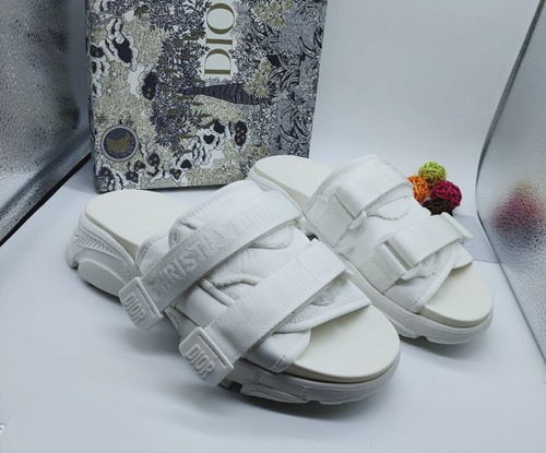 Dior Women D-Wander Slide White Camouflage Technical Fabric