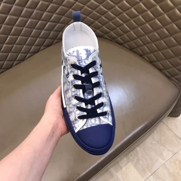 DIOR B23 LOW-TOP SNEAKER IN BLUE DIOR OBLIQUE