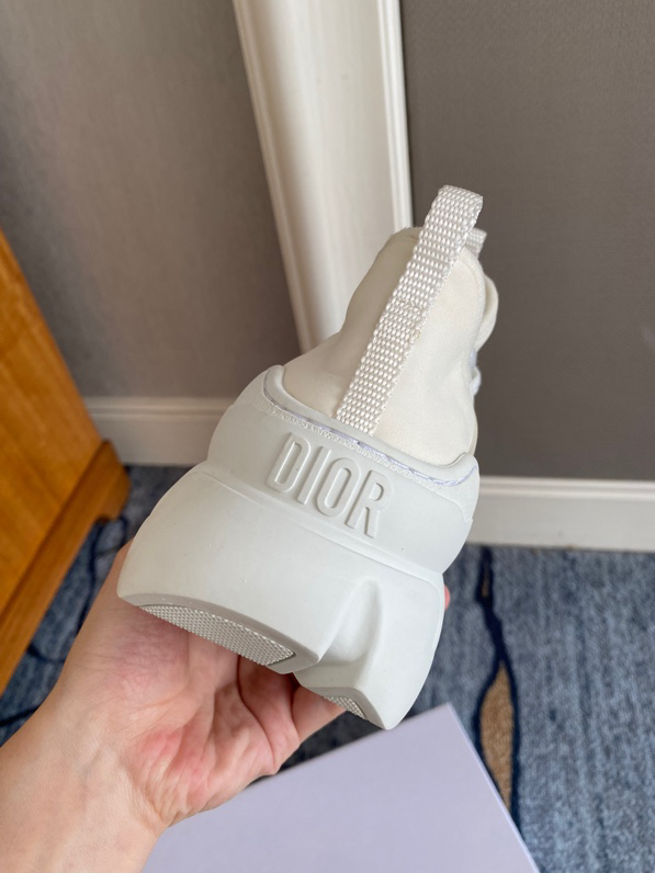 Dior White Fabric and PVC D-Connect Lace Up Sneakers