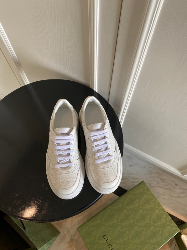 Gucci  Leather Web Sneakers White