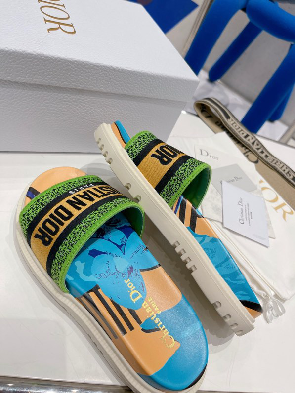 Dior Dway D-Flower Pop Em Slide Sandals