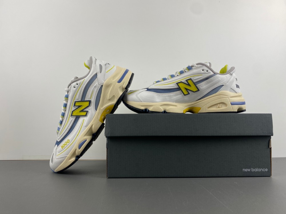New Balance White & Blue 1000 Sneakers