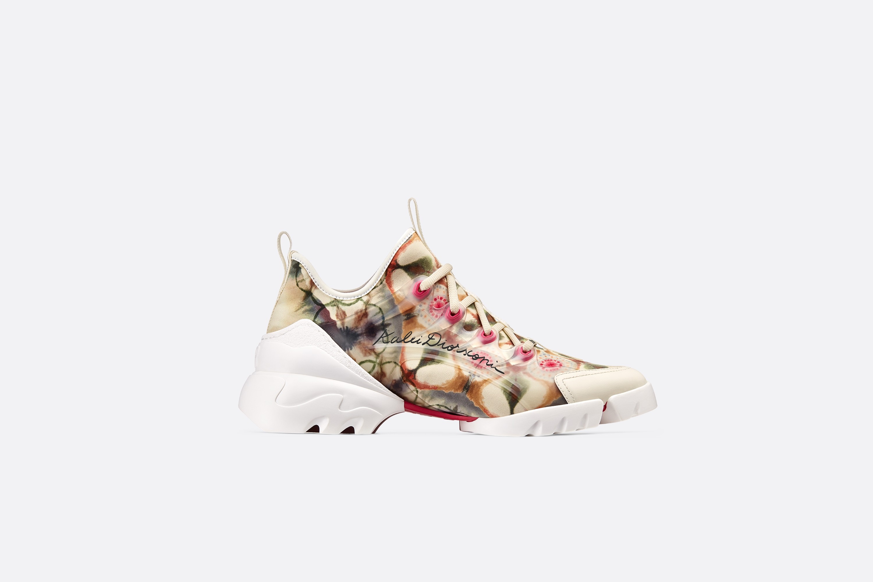 Christian Dior Multicolor Printed Neoprene and Leather D-Connect Kaleidoscopic Sneaker