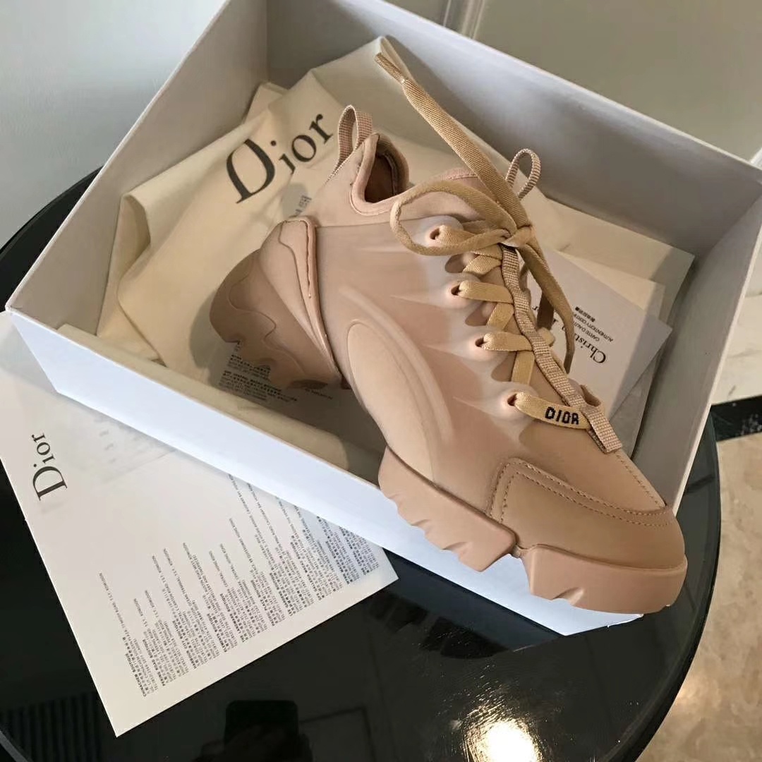 Dior D-Connect Sneaker In Nude Neoprene