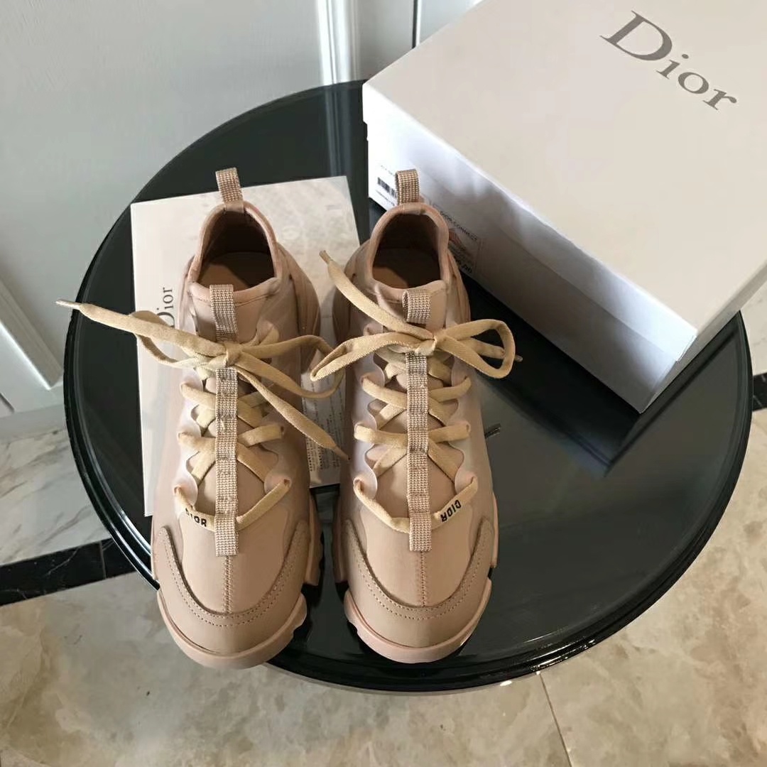 Dior D-Connect Sneaker In Nude Neoprene