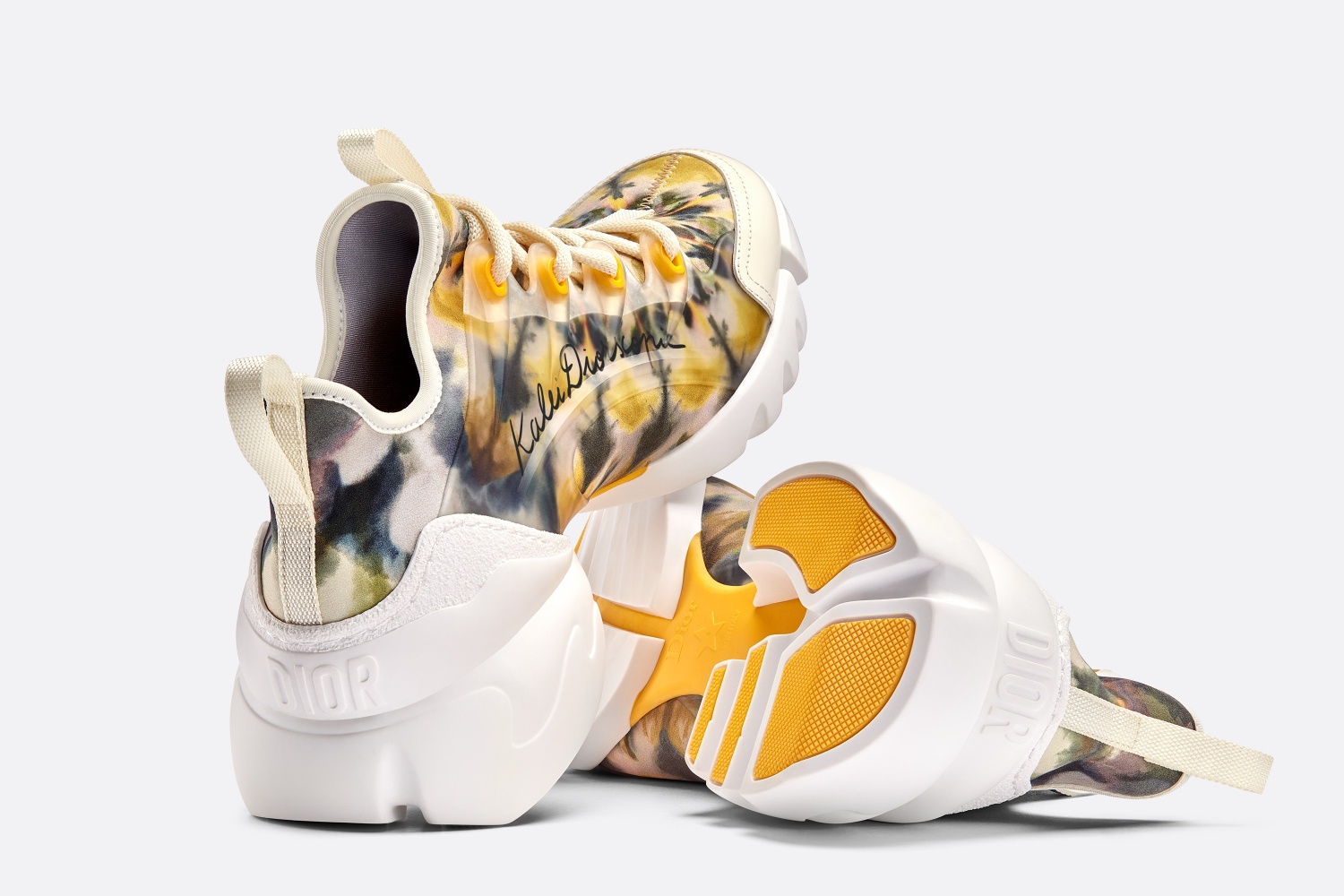 Christian Dior D-Connect 'Kaleidiorscope' Chunky Sneakers - Yellow Sneakers, Shoes