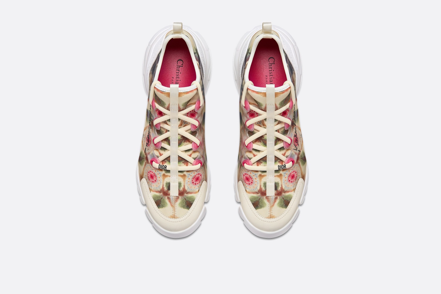 Christian Dior Multicolor Printed Neoprene and Leather D-Connect Kaleidoscopic Sneaker