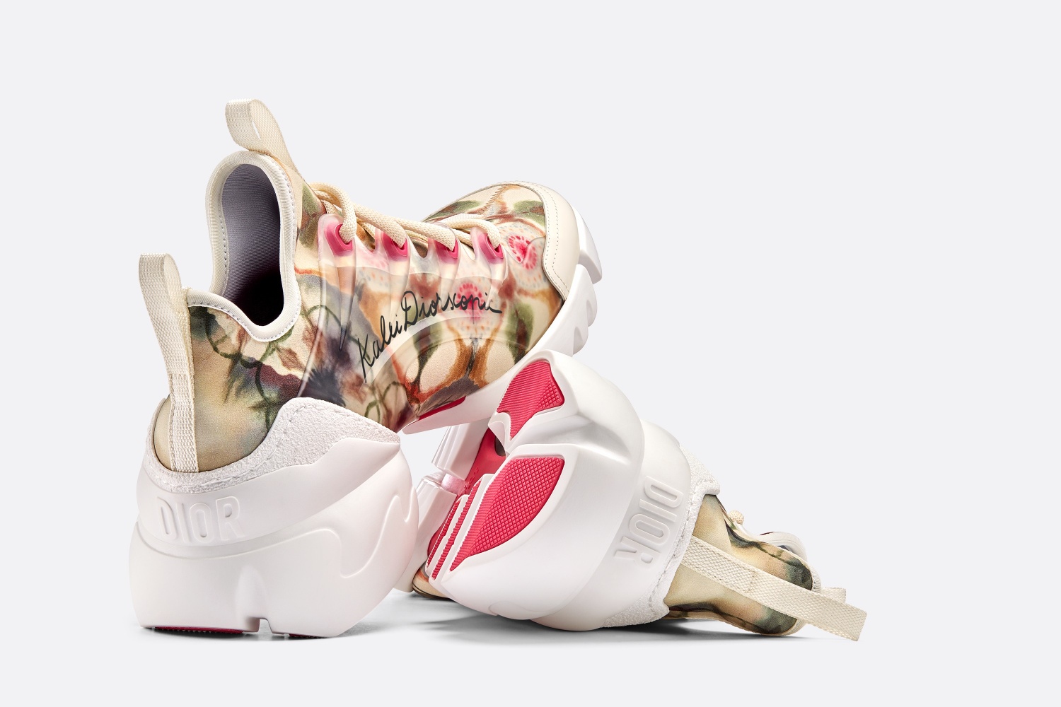 Christian Dior Multicolor Printed Neoprene and Leather D-Connect Kaleidoscopic Sneaker