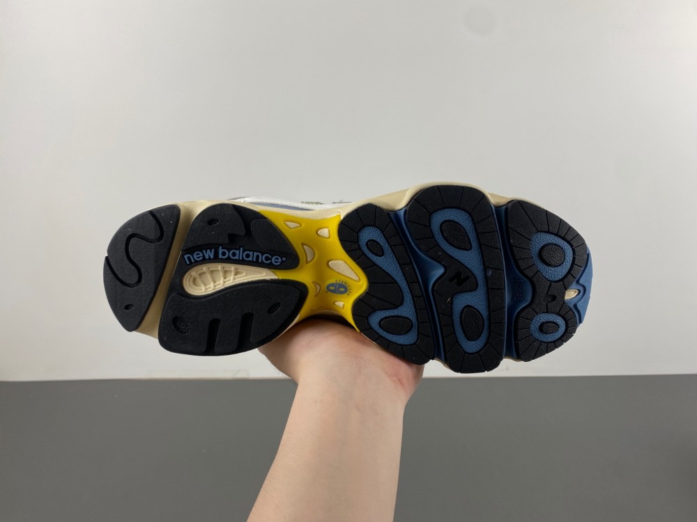 New Balance White & Blue 1000 Sneakers