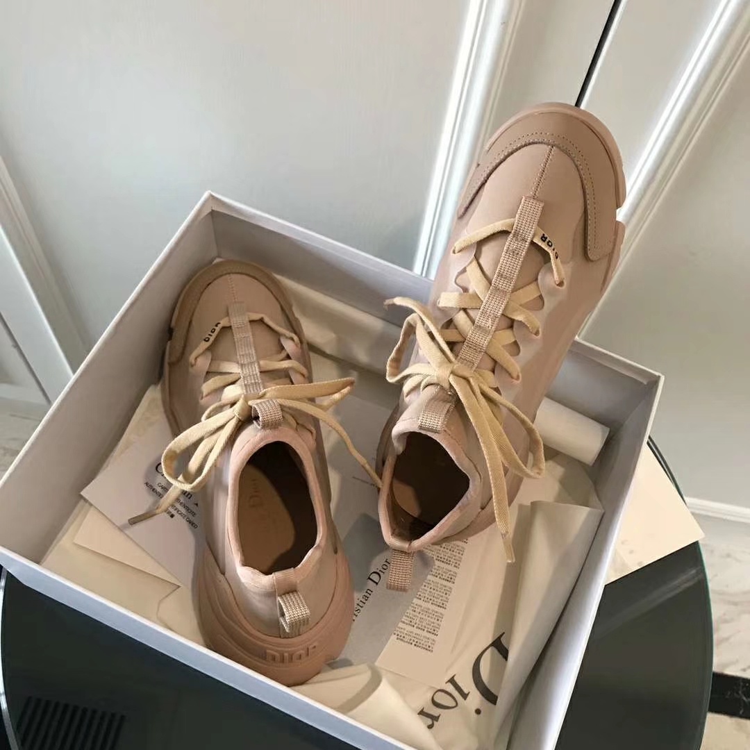 Dior D-Connect Sneaker In Nude Neoprene