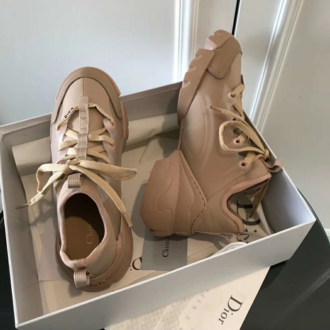 Dior D-Connect Sneaker In Nude Neoprene