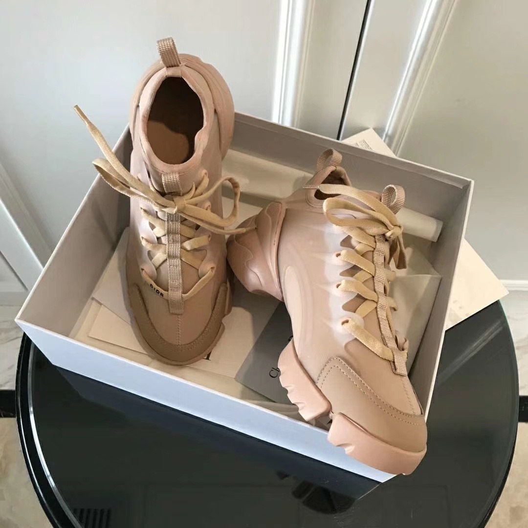 Dior D-Connect Sneaker In Nude Neoprene