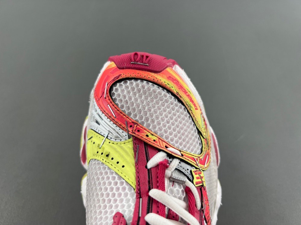 Balenciaga Stapler Sneaker White red fluorescent green