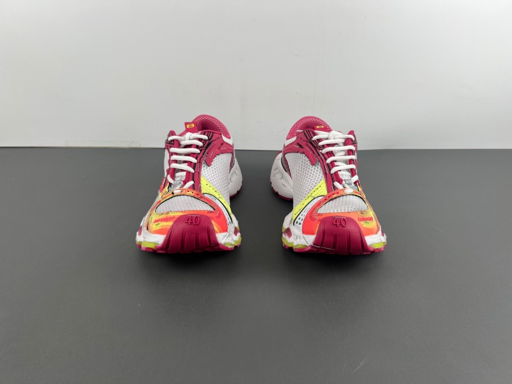 Balenciaga Stapler Sneaker White red fluorescent green