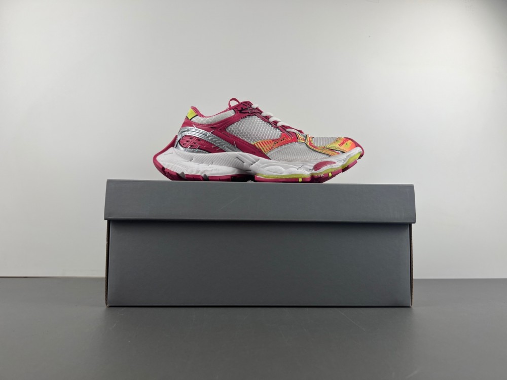 Balenciaga Stapler Sneaker White red fluorescent green