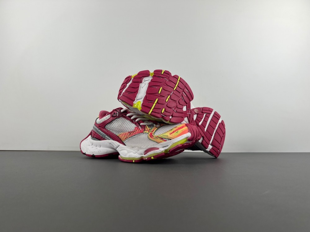 Balenciaga Stapler Sneaker White red fluorescent green