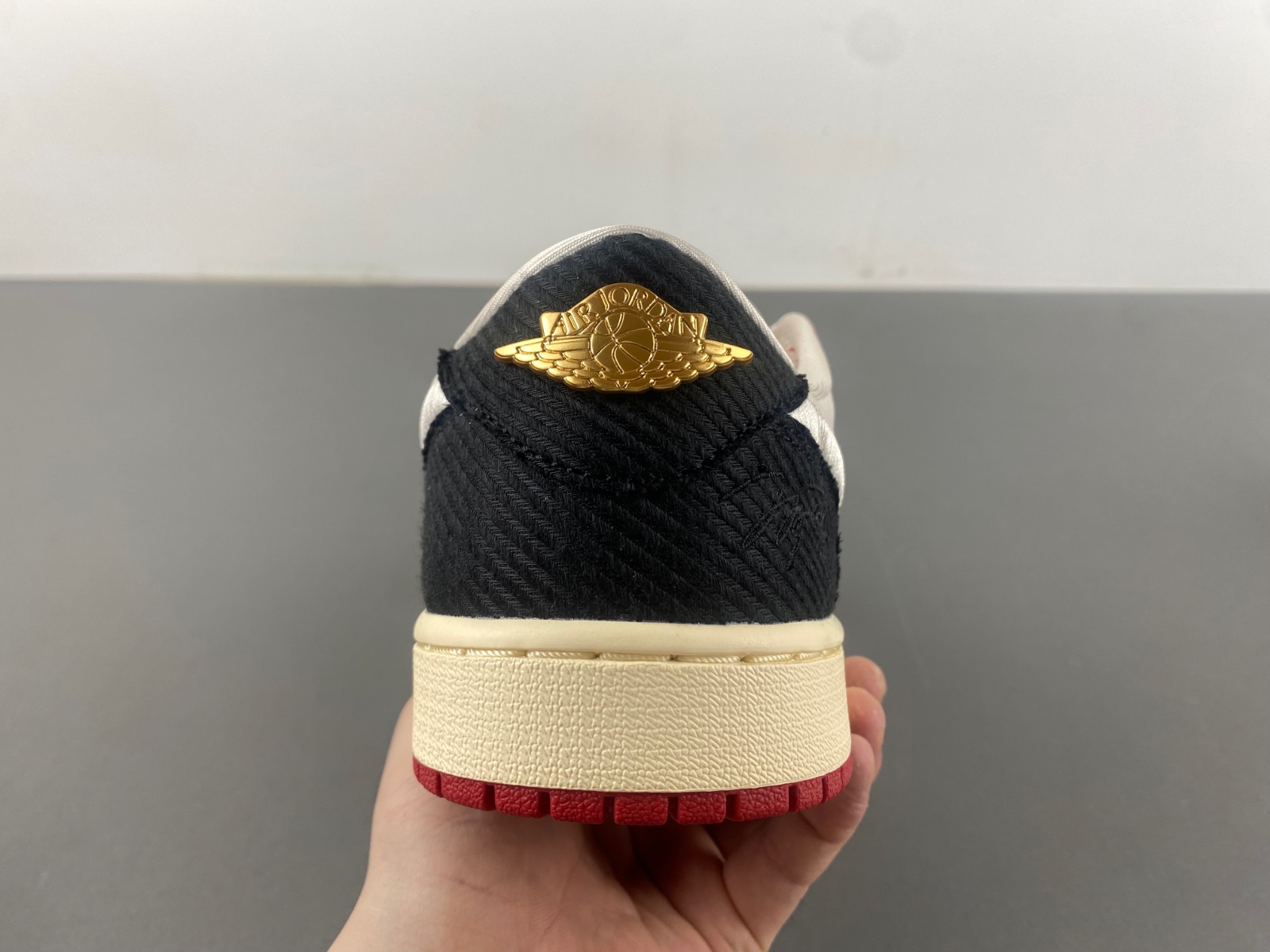 Air Jordan 1 Low OG x Trophy Room Sail and Varsity Red