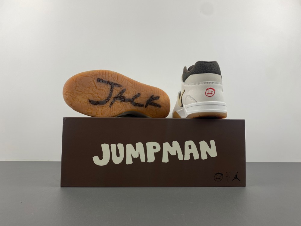 Travis Scott x Jordan Cut The Check New inverted hook White brown burnt yellow FZ8117-100