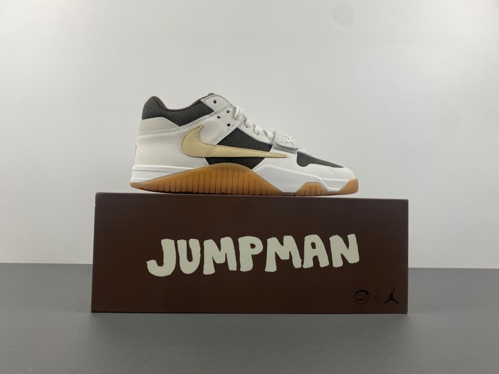 Travis Scott x Jordan Cut The Check New inverted hook White brown burnt yellow FZ8117-100