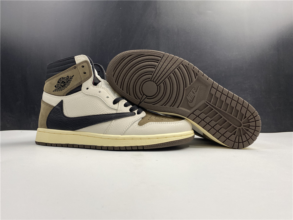Jordan 1 Travis Scott x Air Jordan 1 reverse hook 2.0 white and brown reverse hook 2.0  CD4487-100