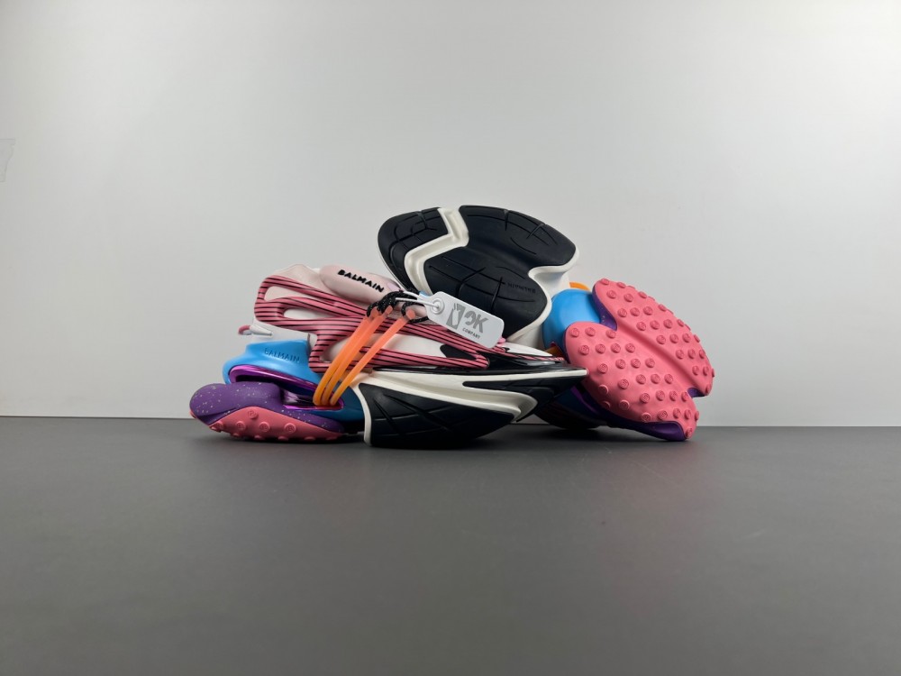 Balmain Unicorn Sneakers In Multicolor Nylon