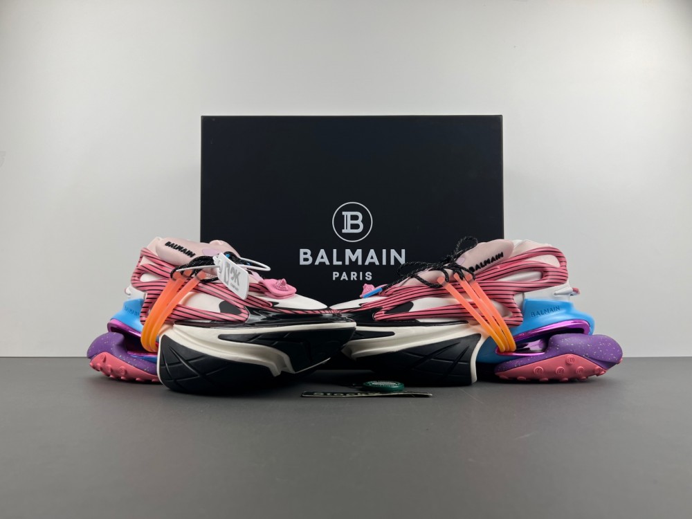 Balmain Unicorn Sneakers In Multicolor Nylon