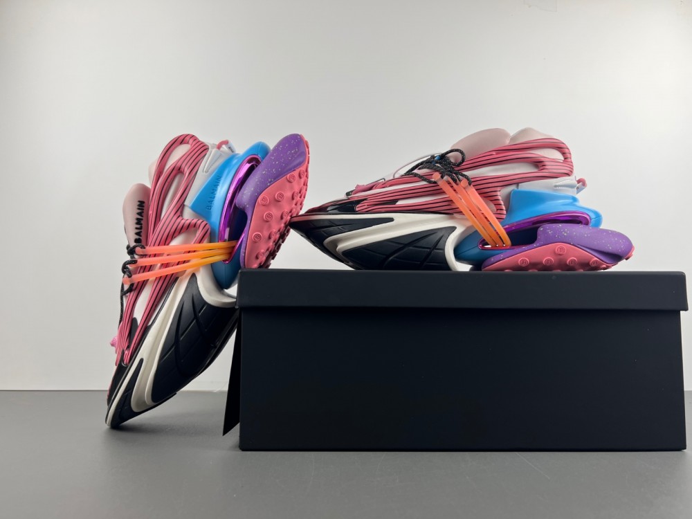 Balmain Unicorn Sneakers In Multicolor Nylon