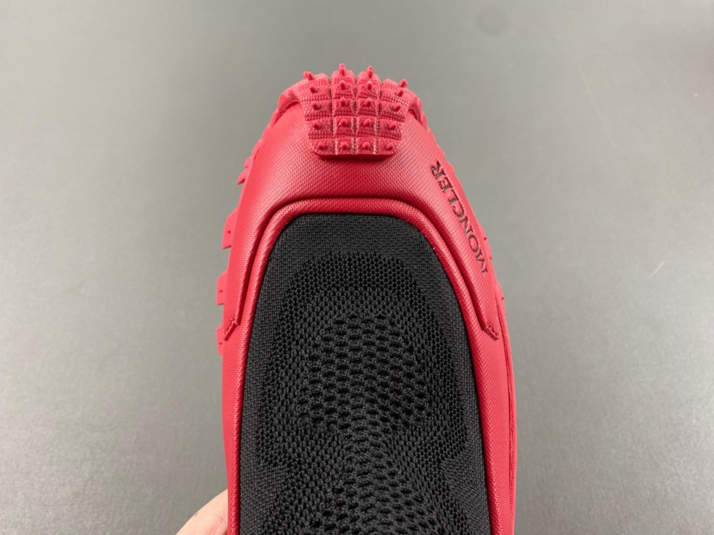 Moncler Trailgrip Knit High Top Sneakers Black & Red