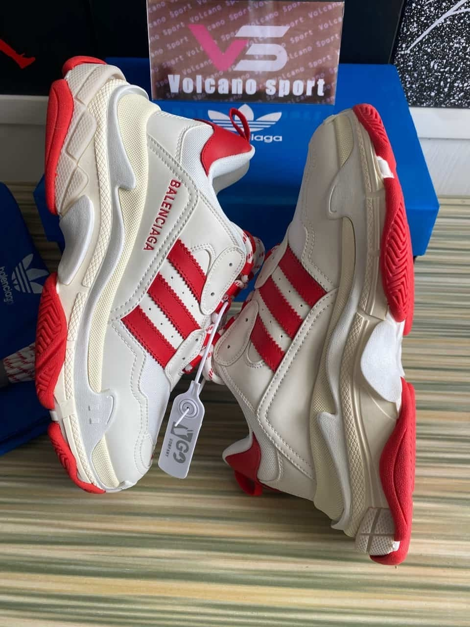 Balenciaga x adidas Triple S White Red