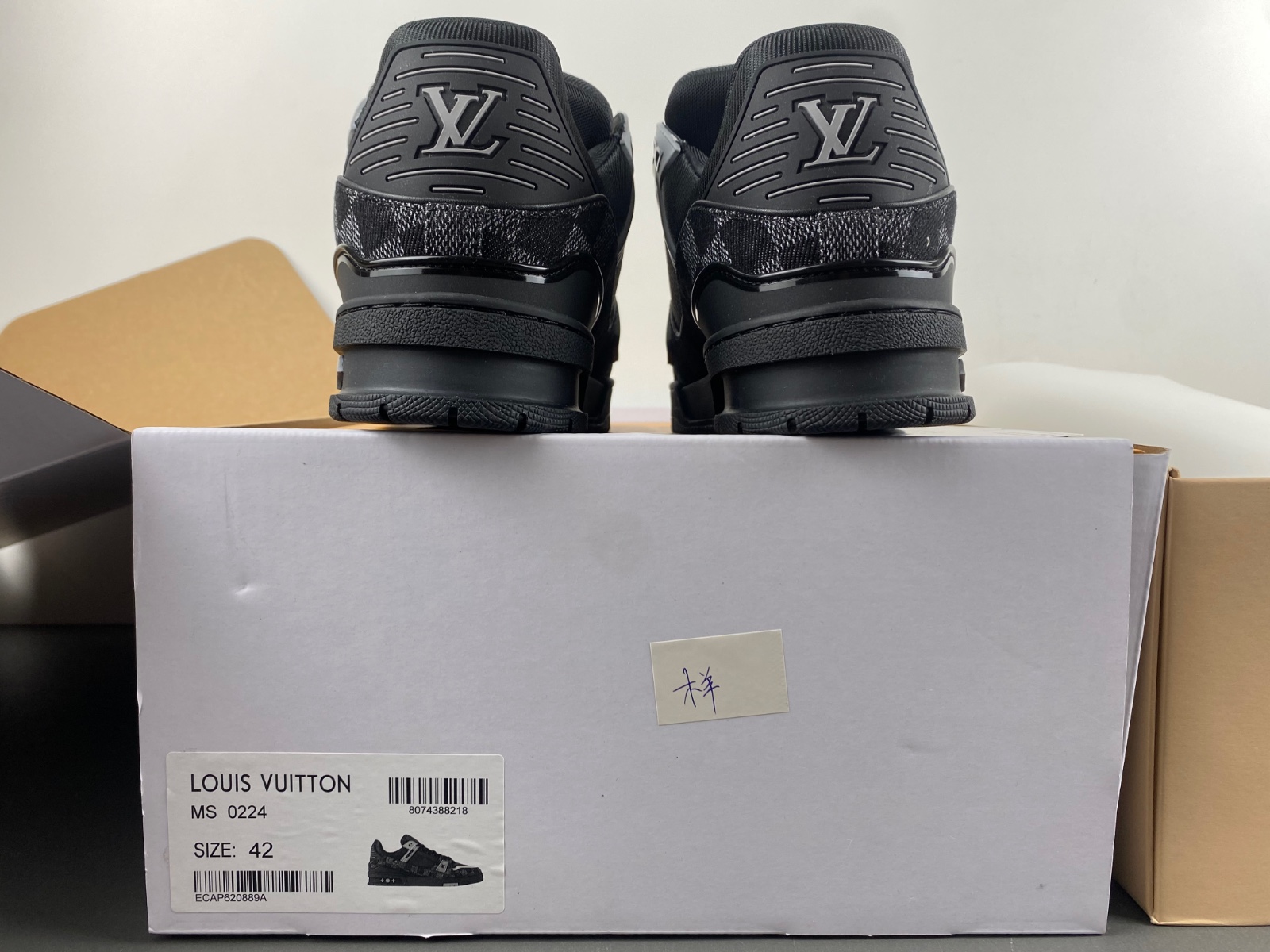 Louis Vuitton LV trainer Black and white check