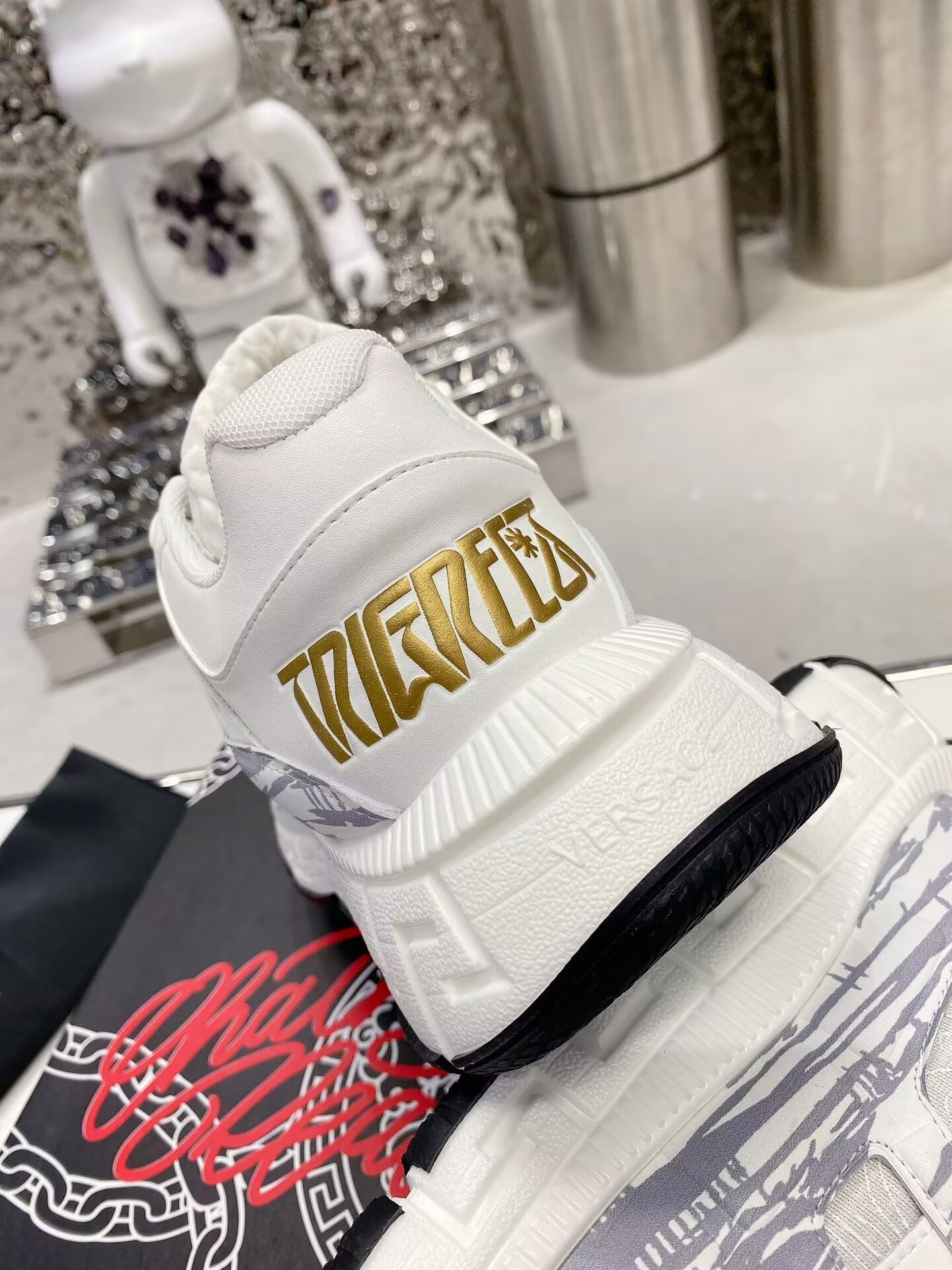 Versace Trigreca Tresor de la Mer Print White Blue Purple