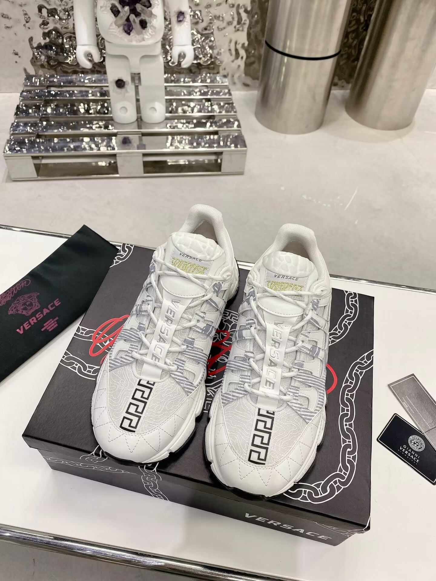 Versace Trigreca Tresor de la Mer Print White Blue Purple