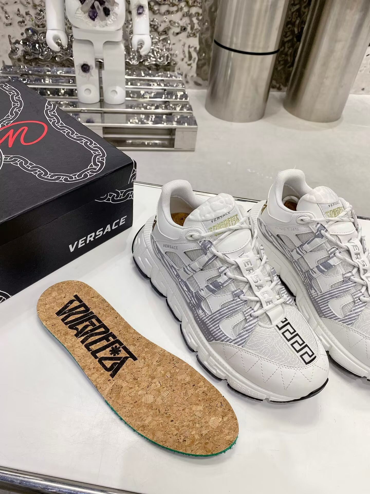 Versace Trigreca Tresor de la Mer Print White Blue Purple