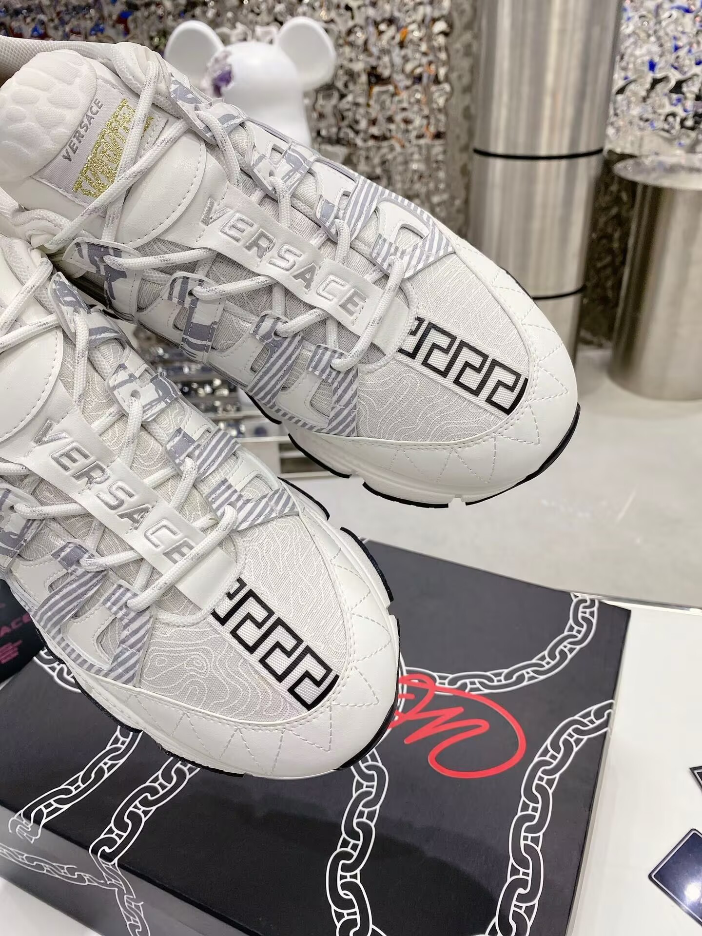 Versace Trigreca Tresor de la Mer Print White Blue Purple