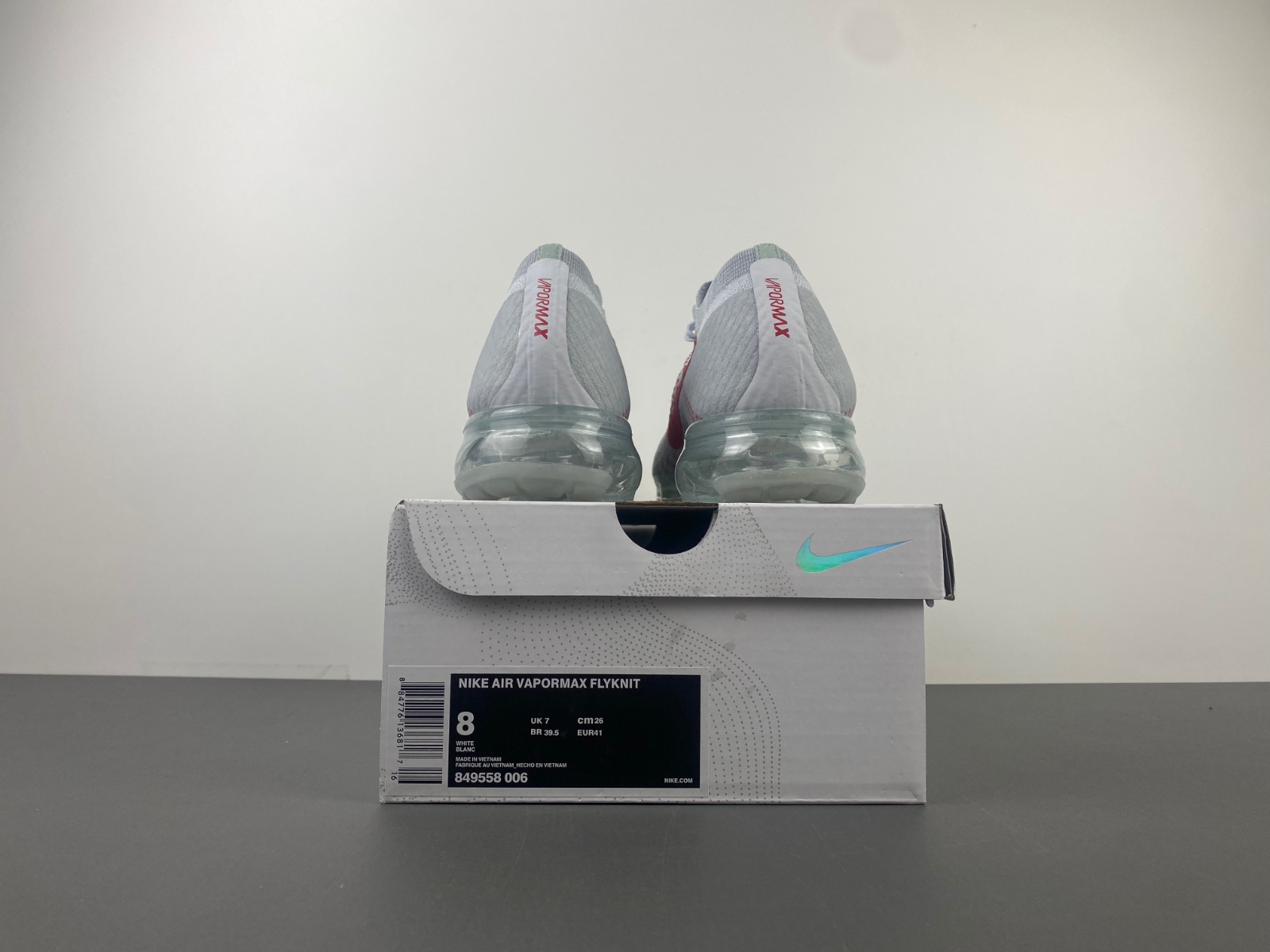 NIKE Air VaporMax White Silver Sneakers 849558-006