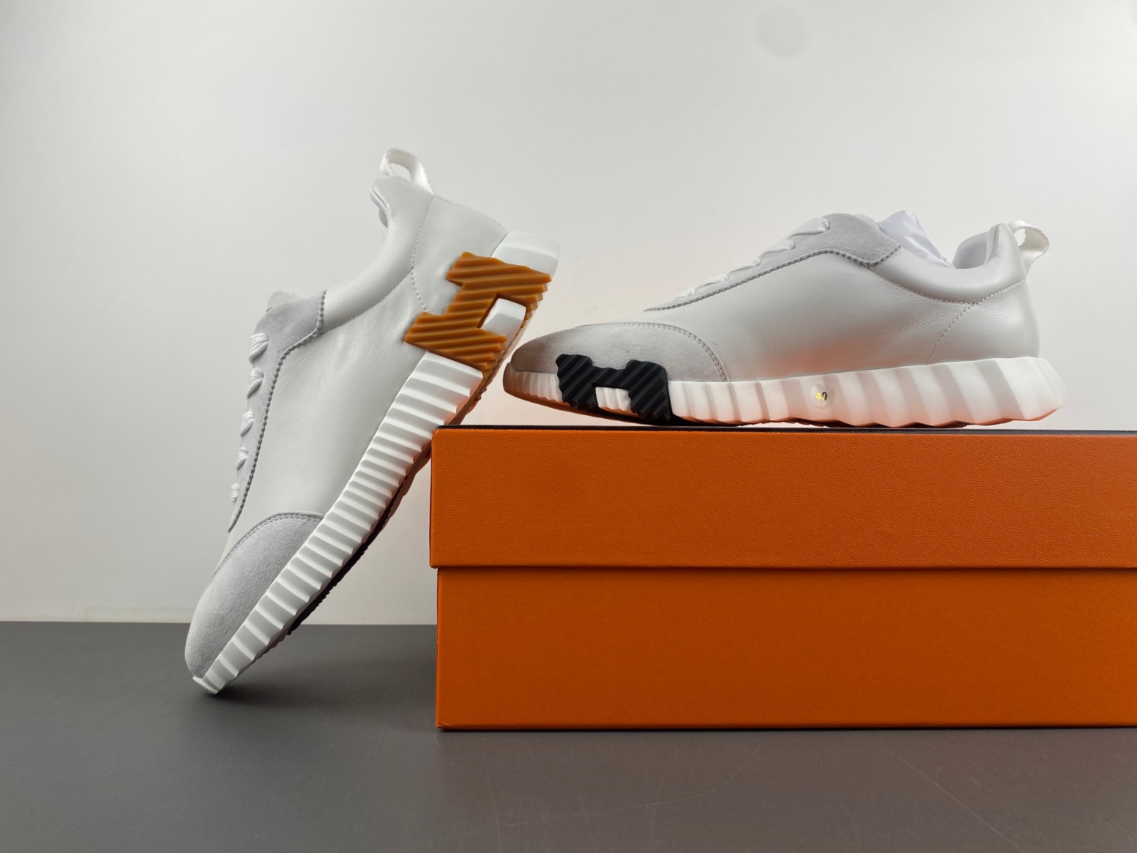 hermes Bouncing sneaker white brown Z854-H202934Z H02