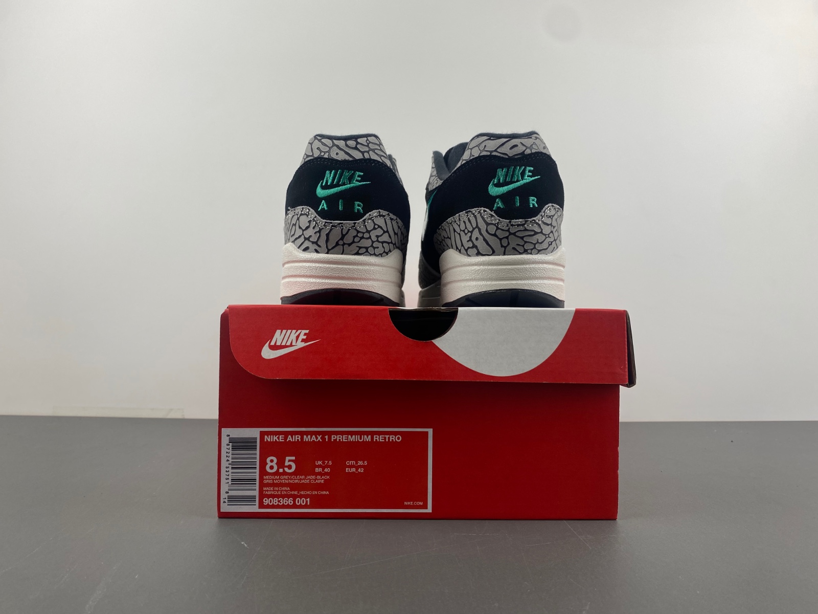 Air Max 1 Premium White/Black/Light Blue 908366-001