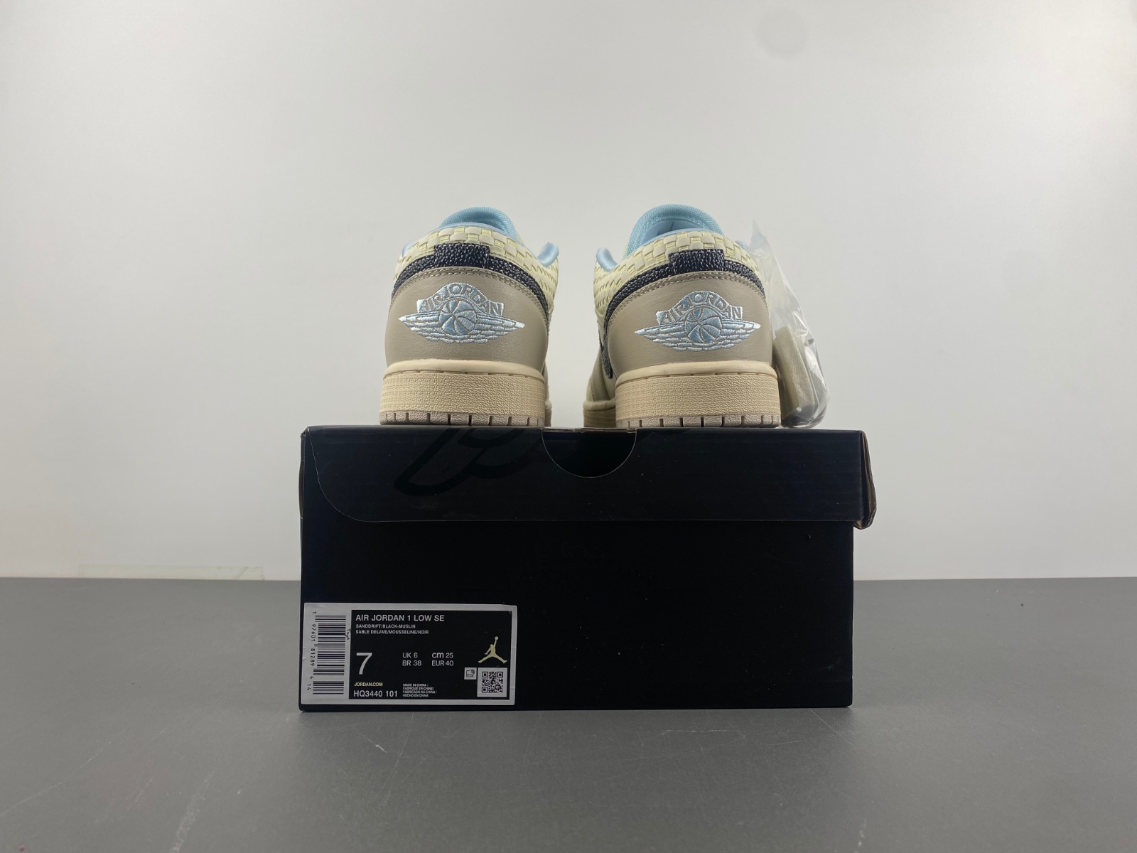 Air Jordan 1 Low Beige/Light Blue/Black HQ3440-101