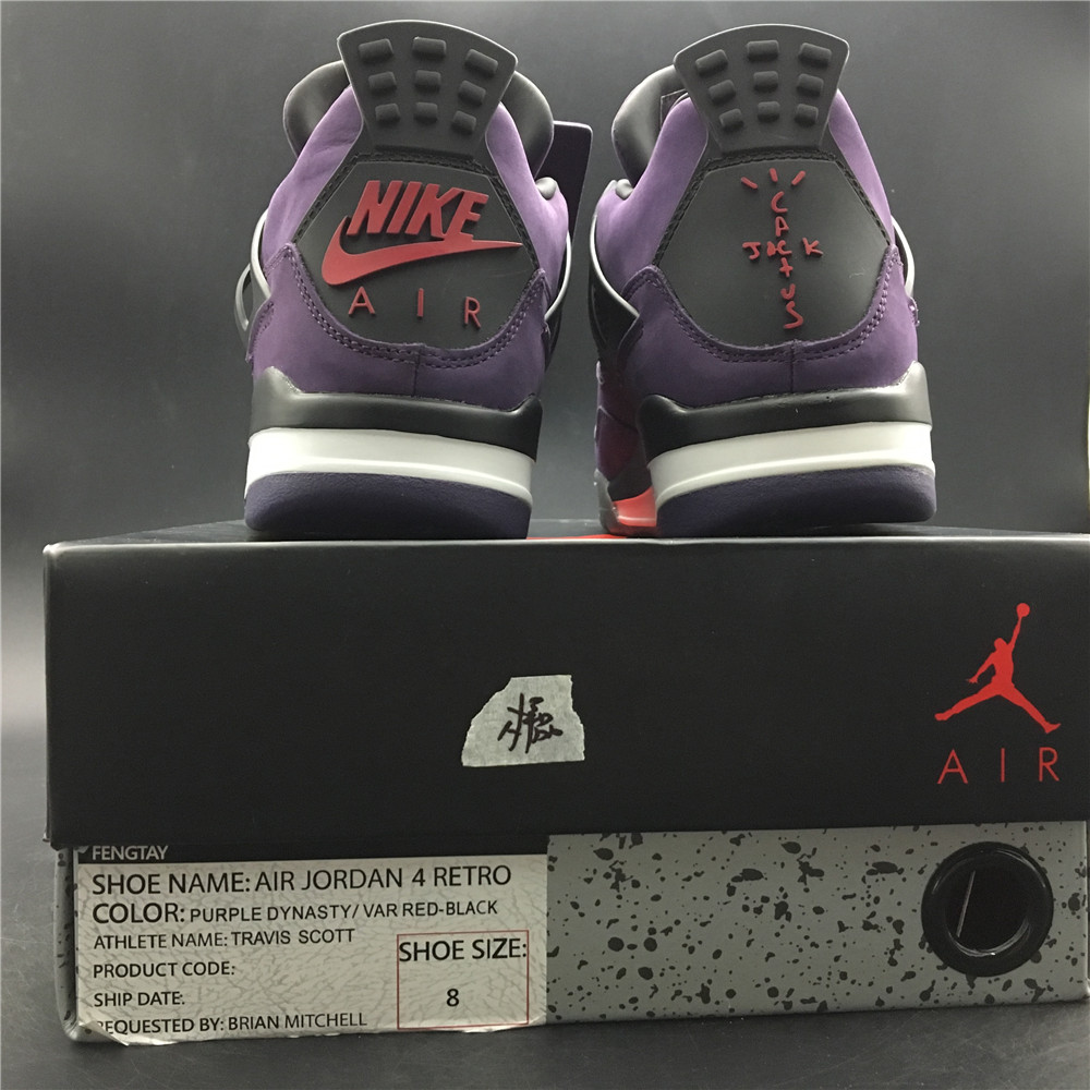 Jordan 4 Retro Travis Scott Purple (Friends and Family) 766296 LN4