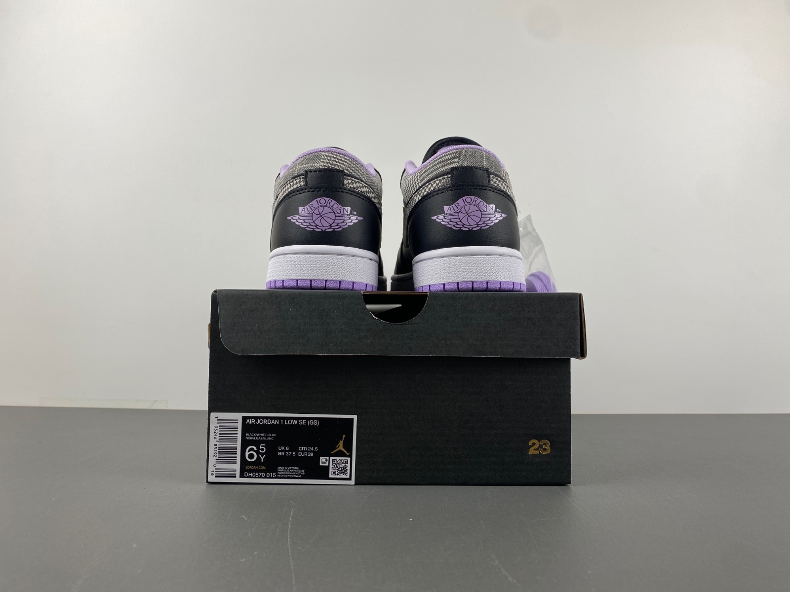 Nike Air Jordan 1 Low SE GS Black Lilac Plaid DH0570-015