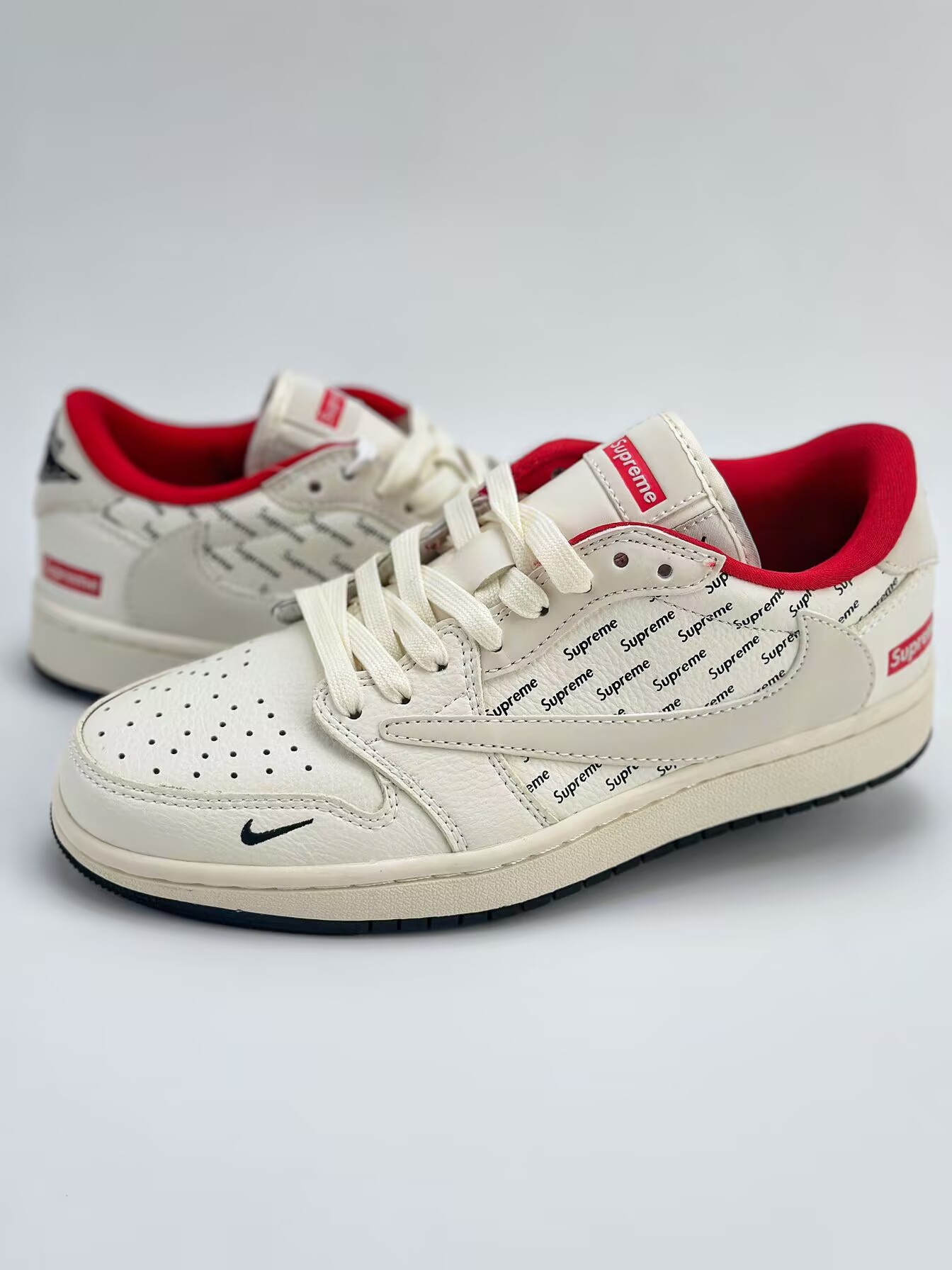 air jordan 1 retro low x supreme beige red hook yq2088 671xk