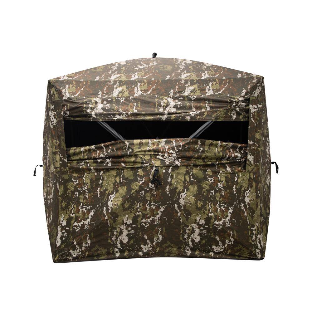 Barronett Blinds 75 in. x 79 in. x 95 in. Wide Side 95, Portable Hunting Blind, Panoramic Shooting Window, 2-Person, Crater Harvest WS95CH